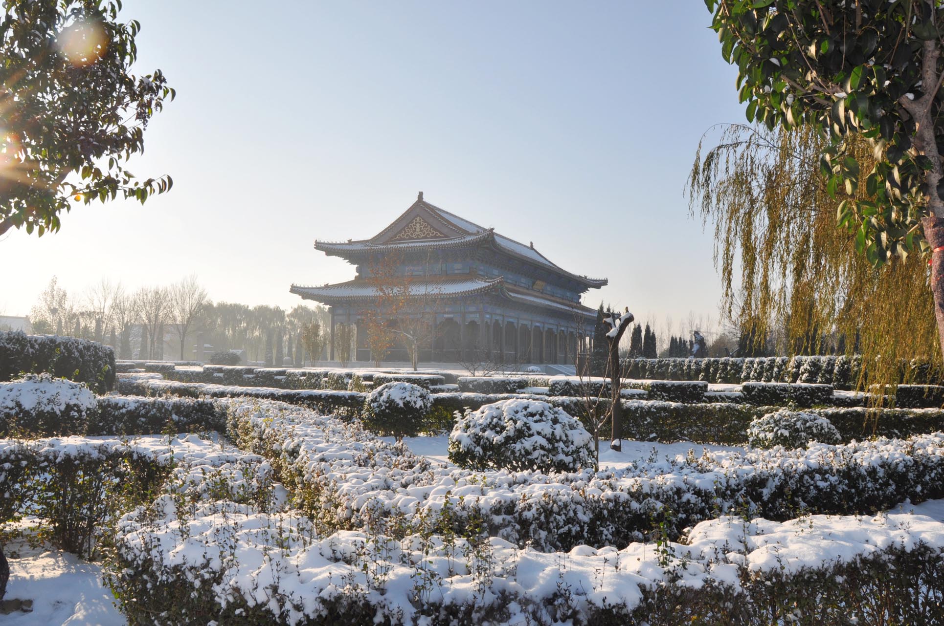 白雪皑皑-福山陵园景点风采--冬季-德州市福山陵园